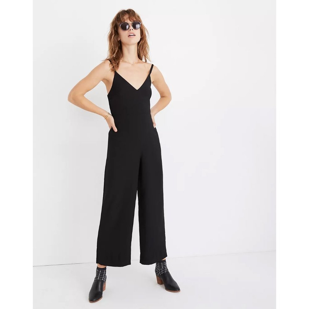 Madewell Black Thistle Cami Jumpsuit Sz 6